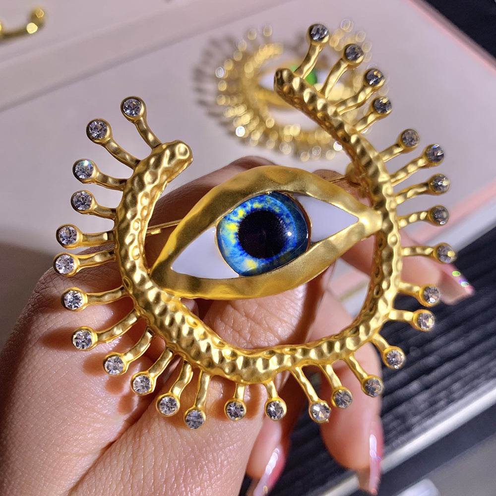 Retro Devil's Eye Brooch - Fashionable European & American Design Accessory - Buy Center