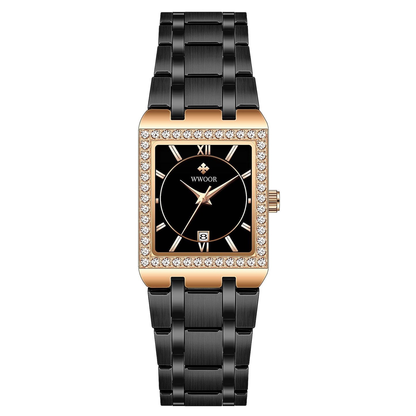 Grip Love Square Steel Band Watch - Waterproof Quartz Stylish for Women - Buy Center