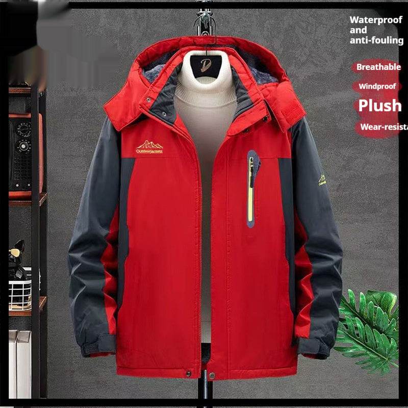 Men's Thick Velvet Waterproof Jacket - Windproof Outdoor Parka 2025 - Buy Center