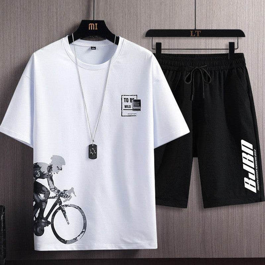 Trendy Plus Size Sports Two-Piece Set - Slim Fit Striped Design for 2025 - Buy Center