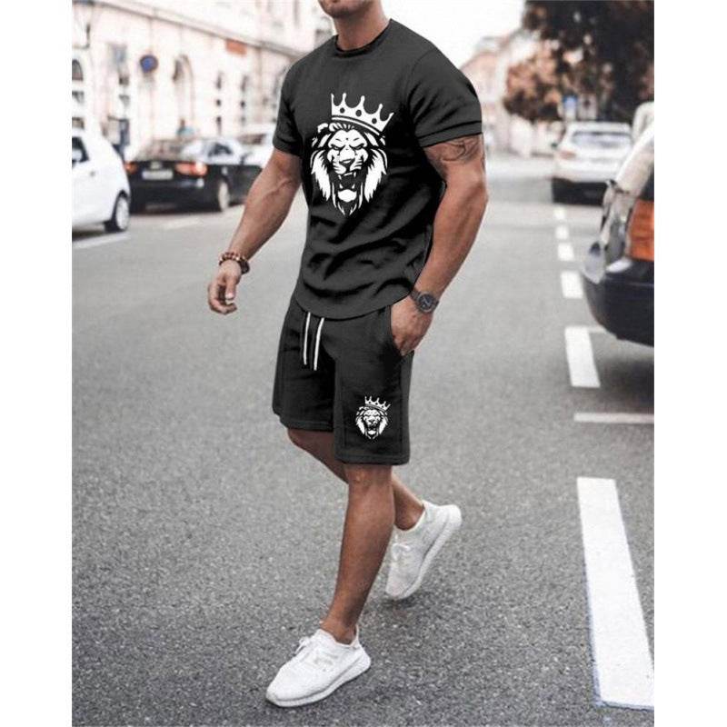 Casual Short Sleeve Leisure Set for Men - Stylish Geometric Design 2025 - Buy Center