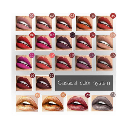 Makeup Matte Lip Gloss Lipstick - Long-Lasting, Waterproof, 21 Colors - Buy Center