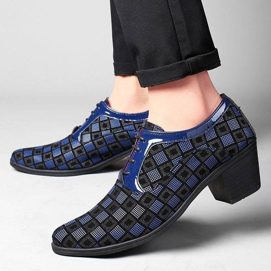 Buycenter Men's Thick Heel Pointy Toe Leather Shoes - Stylish & Comfortable - Buy Center
