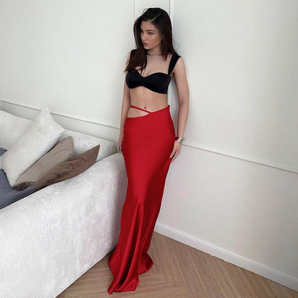 Elegant Solid Color Bodycon Maxi Skirt - Trendy & Chic for 2025 - Buy Center