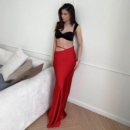 Elegant Solid Color Bodycon Maxi Skirt - Trendy & Chic for 2025 - Buy Center