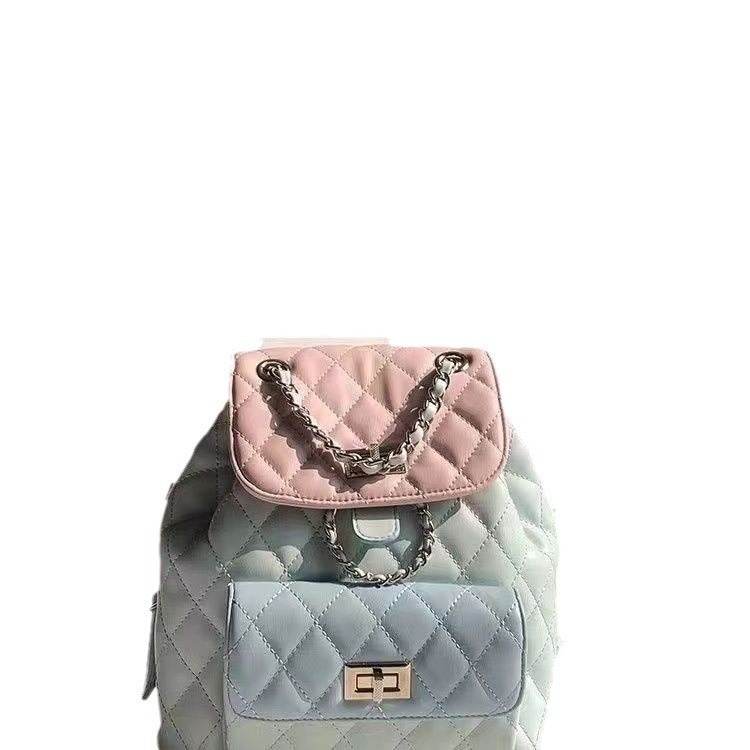 Buycenter Women's High-end Diamond Grid Backpack - Stylish Chain Design - Buy Center