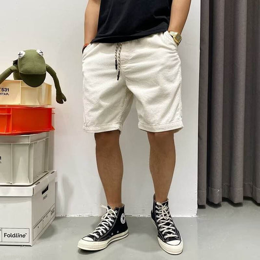 Buycenter Men's Summer Retro Workwear Shorts - Khaki, White, Green - Buy Center
