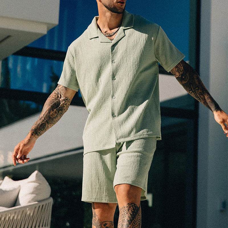 Buycenter Men's Summer T-shirt & Shorts Set - Comfortable Short Sleeve Style - Buy Center