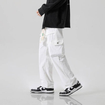 Men's Loose Cargo Pants - Multi-Pocket Casual Style in Black, Green, Grey - Buy Center
