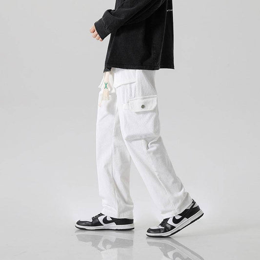 Men's Loose Cargo Pants - Multi-Pocket Casual Style in Black, Green, Grey - Buy Center