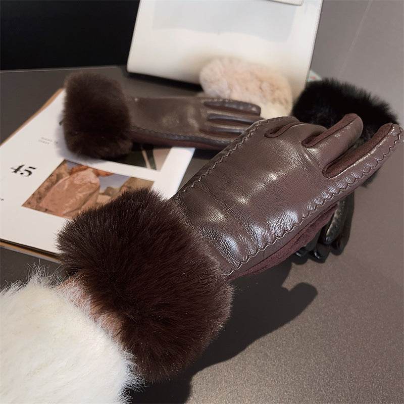 PU Leather Suede Gloves for Women - Touch Screen & Winter Warmth - Buy Center