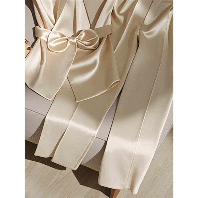 Western Style Champagne Top & Trousers Set - Trendy Fashion for 2025 - Buy Center