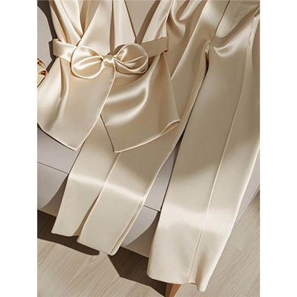 Western Style Champagne Top & Trousers Set - Trendy Fashion for 2025 - Buy Center