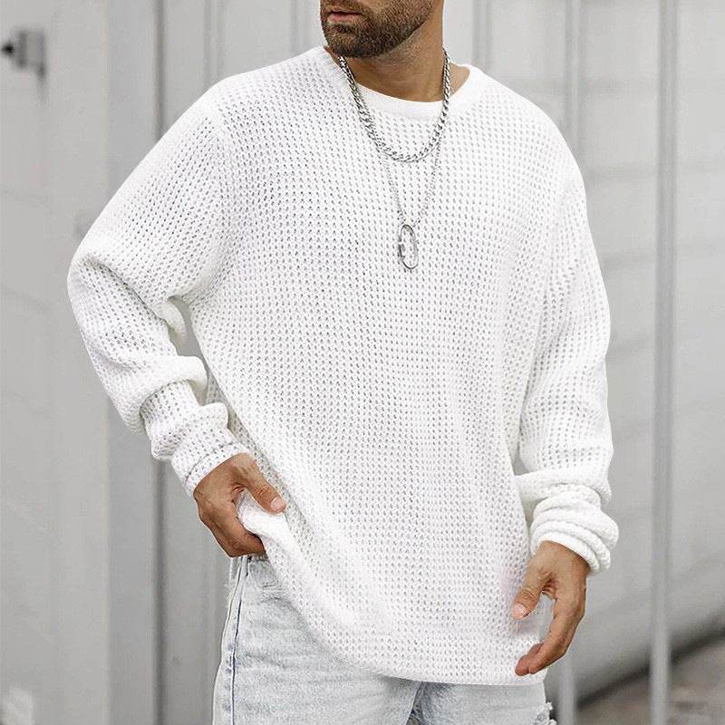 Casual Men's Long Sleeve Crew Neck Top - Loose Fit & Modern Style - Buy Center