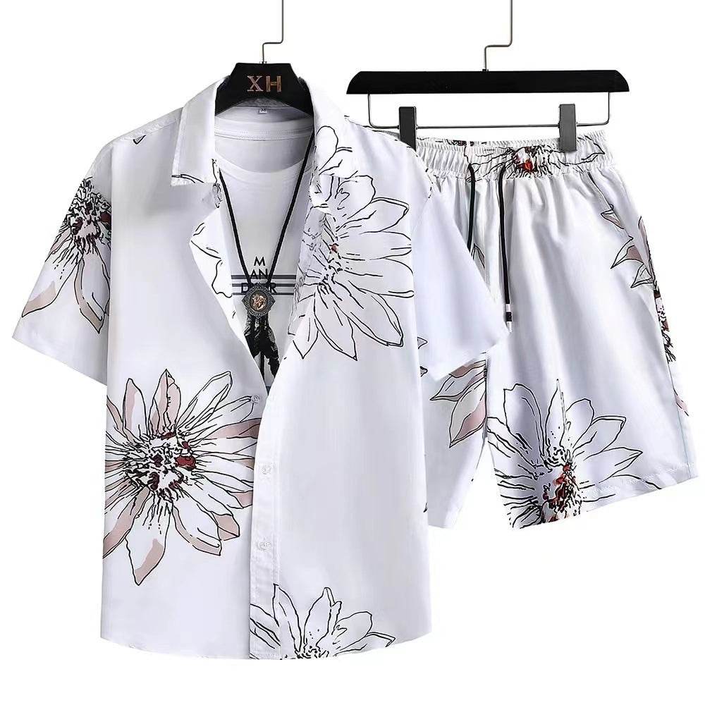 Men's Casual 3D Digital Print Hawaii Suit - Stylish Short Sleeve Shirt & Shorts - Buy Center