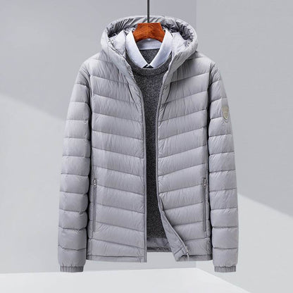 Trendy Men's Thin Hood Down Jacket - Slim Fit with Premium Duck Down - Buy Center