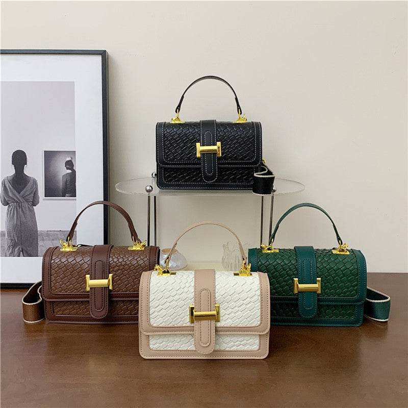 Woven Solid Color Crossbody Bag - Stylish Small Square Clutch 2025 - Buy Center