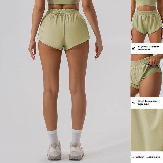 Women's High Waisted Yoga Shorts - Loose Fit in Spearmint & Sky Blue - Buy Center