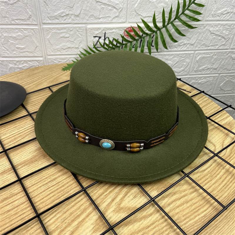 British Retro Woolen Wide Brim Hat - Stylish Fedora for All Ages - Buy Center