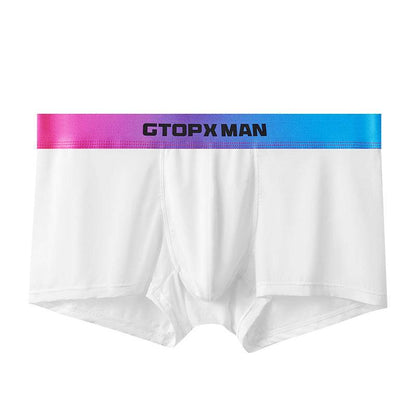 Men's Ice Silk Low Waist Boxers - Breathable Nylon Gradient Design - Buy Center