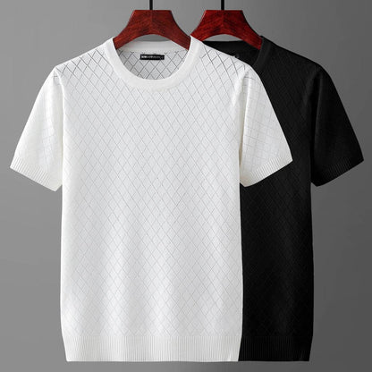 Buycenter Men's Ice Silk Summer Sweater - Thin Cut-out Top for Adults - Buy Center