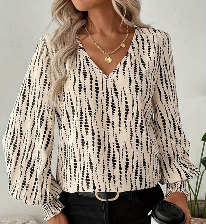 Buycenter Women's V-neck Autumn Shirt - Loose Fit Hipster Style - Buy Center