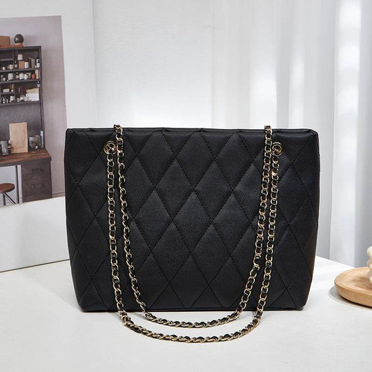 Rhombus Casual Tote Bag - Vintage Chain Shoulder Bag for Daily Style - Buy Center