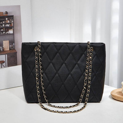 Rhombus Casual Tote Bag - Vintage Chain Shoulder Bag for Daily Style - Buy Center