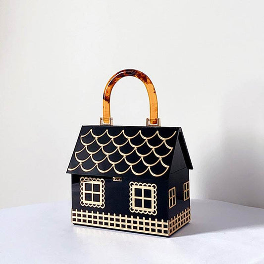 Large Capacity Acrylic Handbag - Elegant Lock Clutch for Upscale Events - Buy Center