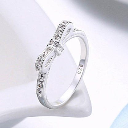 Buy Center 925 Sterling Silver Bowknot Crystal Ring - Stylish for Women - Buy Center