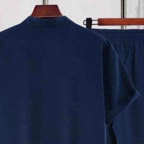 Men's Short Sleeve Cardigan Suit - Casual Summer Shirt & Pants Set