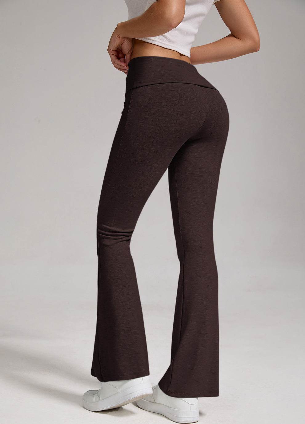 Buycenter Women's Low Waisted Flared Pants - Exposed Navel, Wide Leg - Buy Center