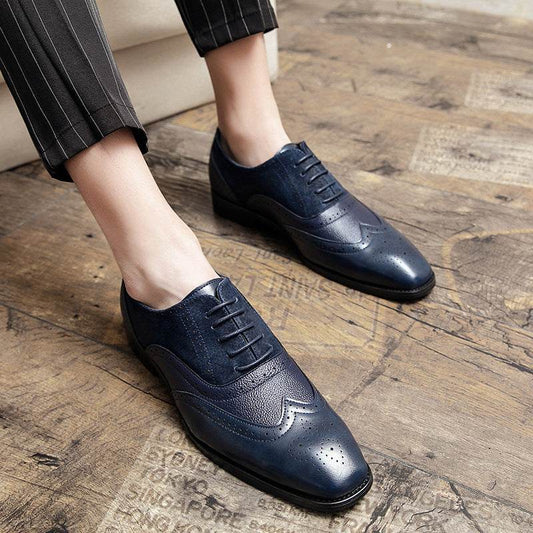 British Men's Lace-up Leather Shoes - Stylish & Comfortable Formal Footwear - Buy Center