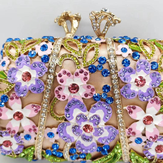 Dripping Oil Diamond Evening Bag - Elegant Enamel Flower Clutch 2025 - Buy Center