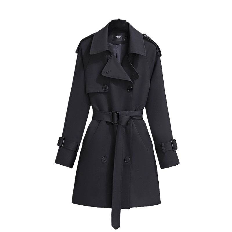 Buycenter Women's Khaki Short Trench Coat - Stylish and Comfortable Fit - Buy Center