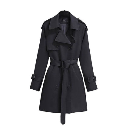 Buycenter Women's Khaki Short Trench Coat - Stylish and Comfortable Fit - Buy Center