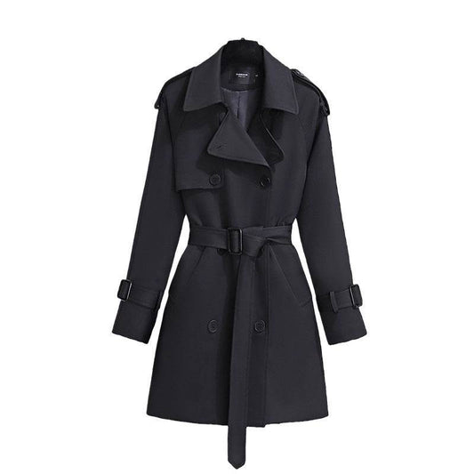 Buycenter Women's Khaki Short Trench Coat - Stylish and Comfortable Fit - Buy Center