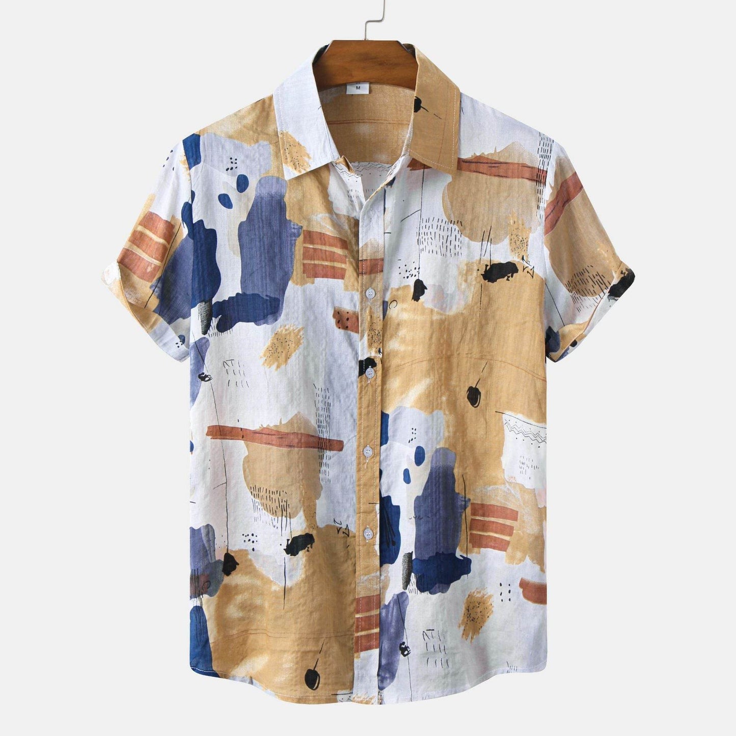 New Hawaiian Men's Short Sleeve Cardigan - Stylish Floral Print Cotton - Buy Center