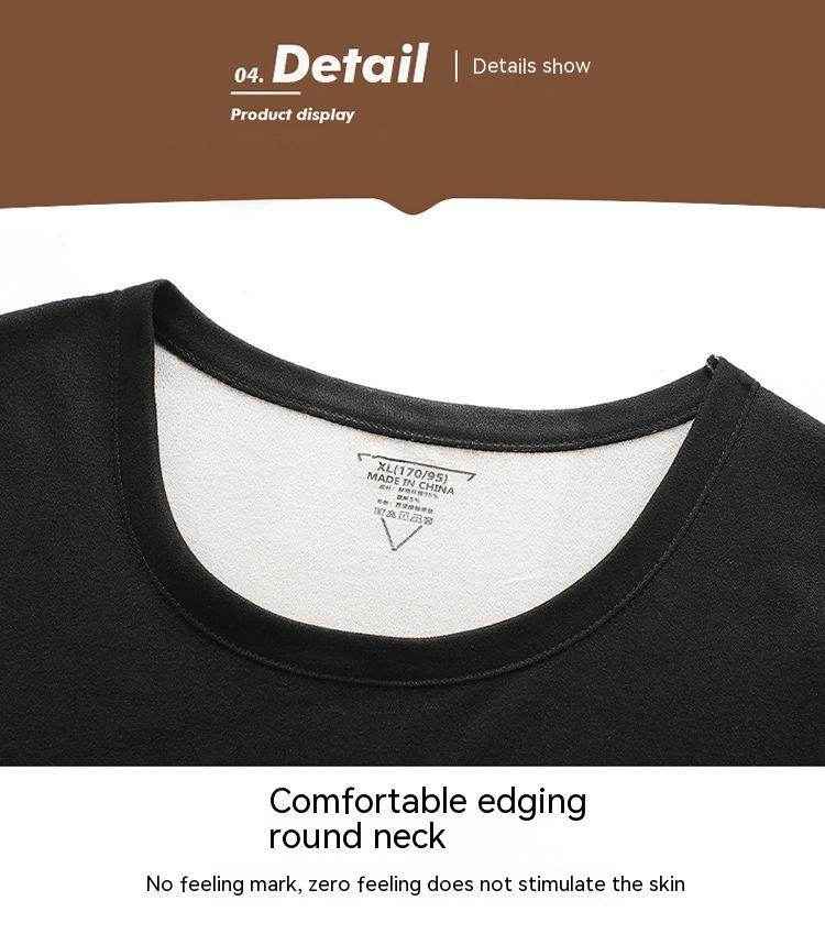 Men's Fleece-Lined Thermal Underwear - Round Neck Long Johns for Winter