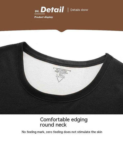 Men's Fleece-Lined Thermal Underwear - Round Neck Long Johns for Winter