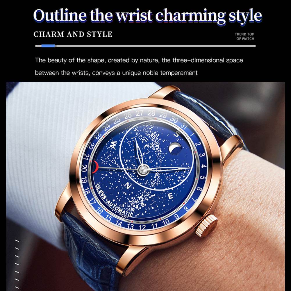 Buycenter Starry Sky Luminous Men's Watch - Full-Automatic Mechanical Timepiece - Buy Center