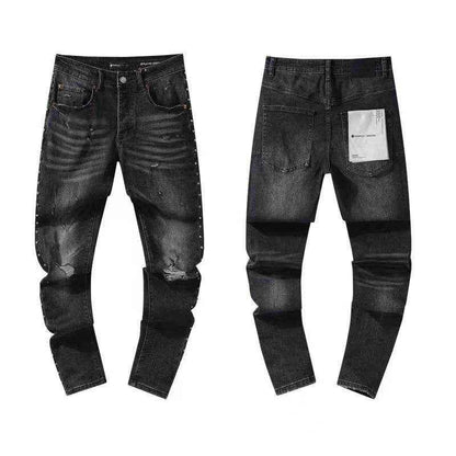 Trendy Retro Straight Jeans - American High Street Patch Design for Men