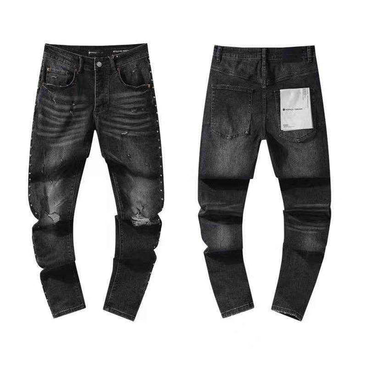 Trendy Retro Straight Jeans - American High Street Patch Design for Men