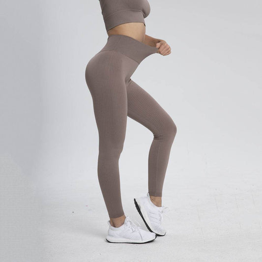 Buycenter High Waisted Plus Size Gym Pants - Solid Color, Seamless Fit - Buy Center