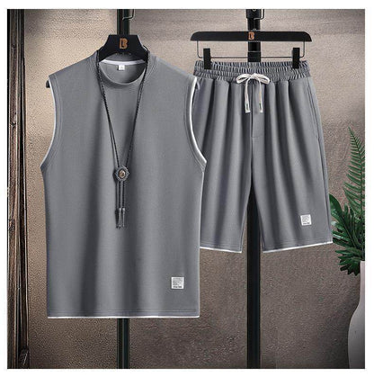 Buycenter Men's Summer Sports Suit - Short Sleeve Top & Shorts Set - Buy Center