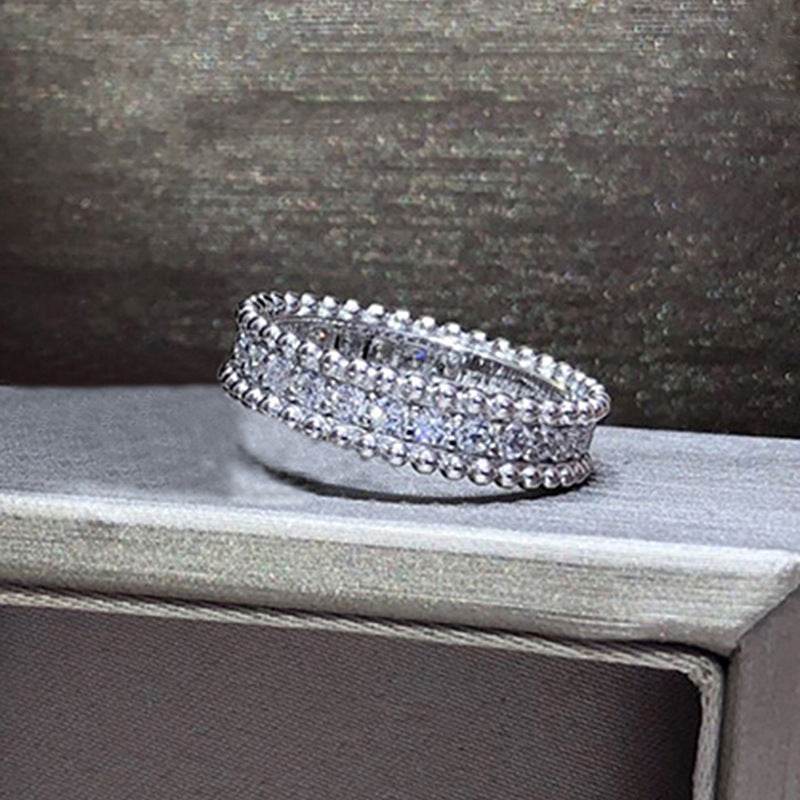 Shiny Full Diamond Geometric Ring - Elegant Copper Jewelry for Women - Buy Center