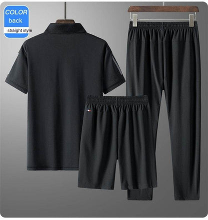 Men's Summer Ice Silk Casual Suit - Comfortable and Breathable Loungewear - Buy Center