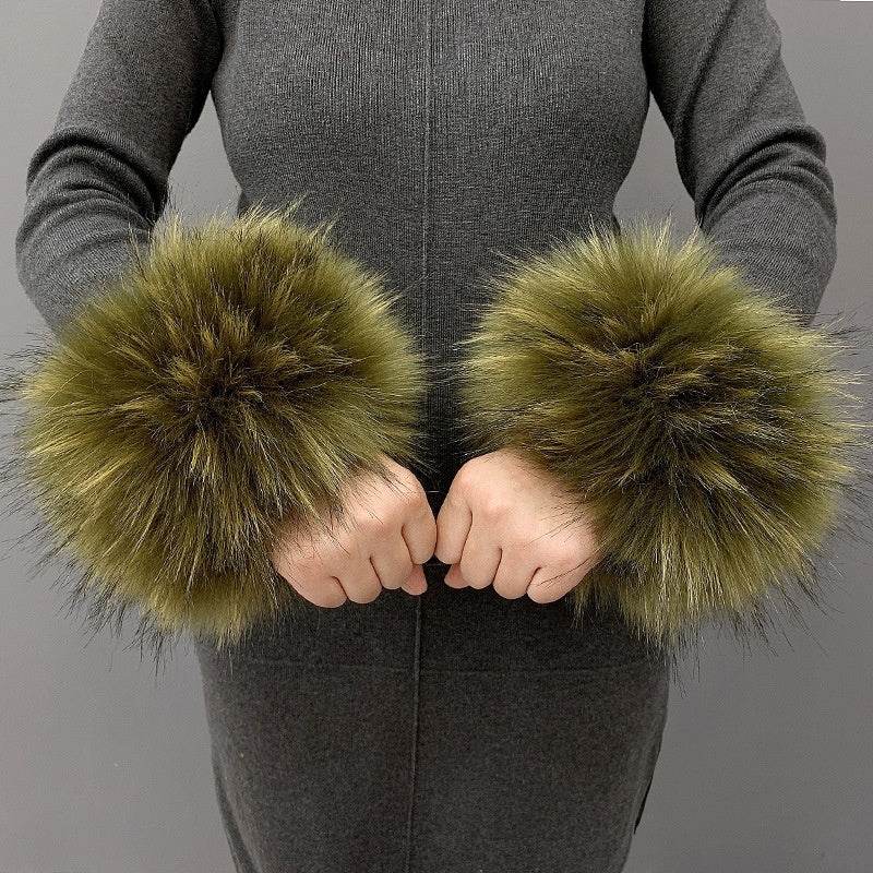 Imitation Rabbit Hair Wristband Cuffs - Cozy & Stylish Winter Accessory - Buy Center