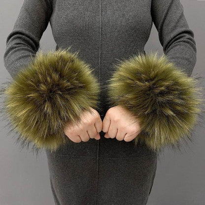 Imitation Rabbit Hair Wristband Cuffs - Cozy & Stylish Winter Accessory - Buy Center