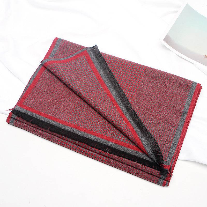 Men's Fashion Plaid Scarf - Thickened Imitation Cashmere for Style and Warmth - Buy Center